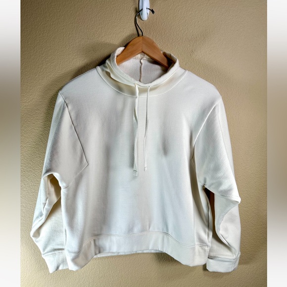 Madewell MWL Ribbed Funnelneck Sweatshirt in Ivory - Picture 6 of 10